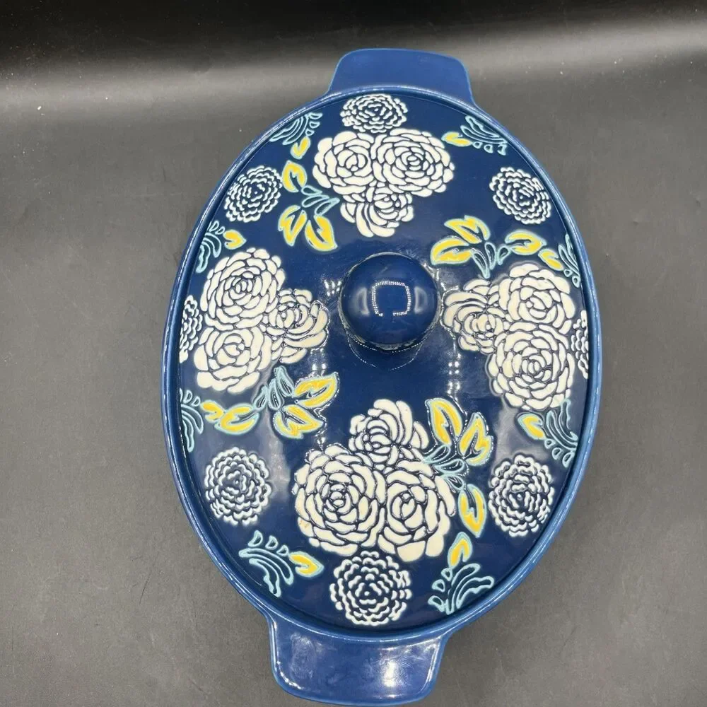 Ceramic Casserole Dish With Lid, Dishes for Oven, Baking Blue